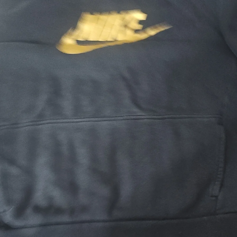 Nike Black Youth Hoodie with A Gold Swoosh - Picture 3 of 4
